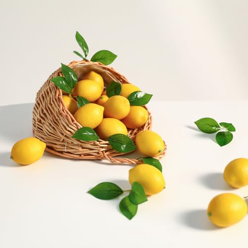 12PCS Realistic Artificial Lemons for Home & Kitchen Decor