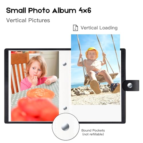 Small Photo Album 4x6 Set - 2 Pack Portable Mini Photo Book, 104 Photos