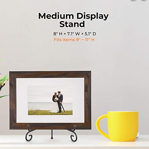 8-Inch Metal Plate Display Stand - Decorative Easel Holder (2 Pack)