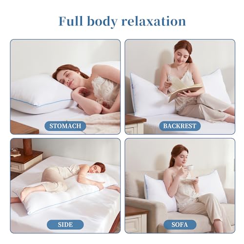 Full Body Pillow Insert - Adjustable Long Bed Pillow for Support