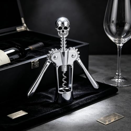 Homestia Gothic Skull Corkscrew Wine Opener with Wing Mechanism - Premium Bar Tool