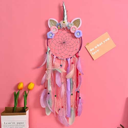 LED Unicorn Dream Catcher Wall Hanging for Kids Bedroom Decor