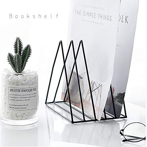 5-Slot Metal Triangle File Organizer - Nordic Style Desktop Storage Rack