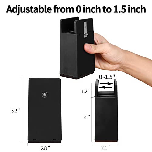 Heavy Duty 4 Inch Bed Risers with Adjustable Screw Clamp - 4 Pack