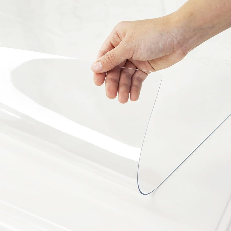 1.5mm Thick Clear Table Protector, 36 x 60 Inch PVC Rectangle Desk Mat