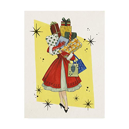 Trademark Fine Art Grace Popp Vintage Christmas II 18x24 Gallery Wrapped Canvas – 18" L x 18" W