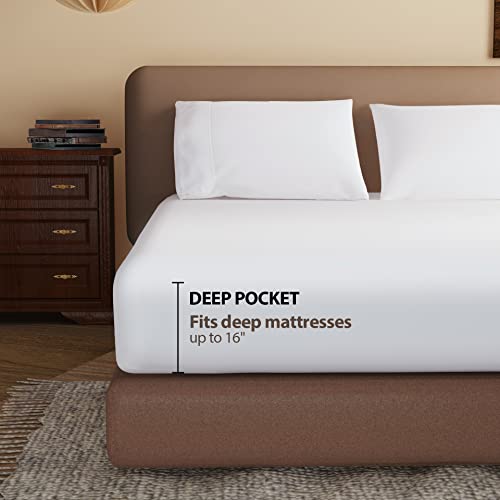 Egyptian Cotton Full Fitted Sheet, 600 Thread Count, 16-Inch Deep Pocket