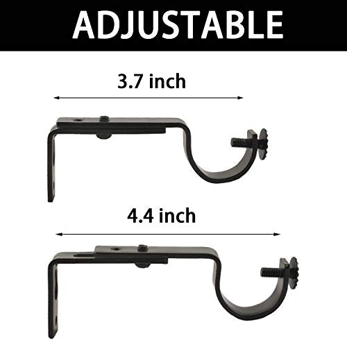10-Piece Heavy Duty Adjustable Curtain Rod Brackets for 1-Inch Rods
