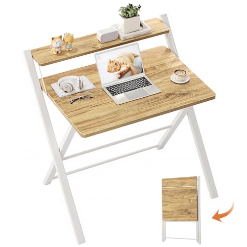 Foldable Computer Desk, No-Assembly Portable Table for Small Spaces