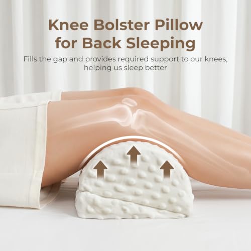 Half Moon Knee Bolster Pillow Set for Back Sleeping Relief