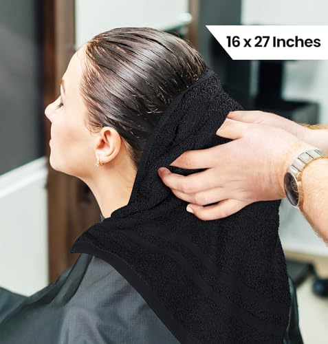 Utopia Towels 24 Pack Bleach Proof Salon Towels 16x27 Black - Professional Hair & Spa Towels