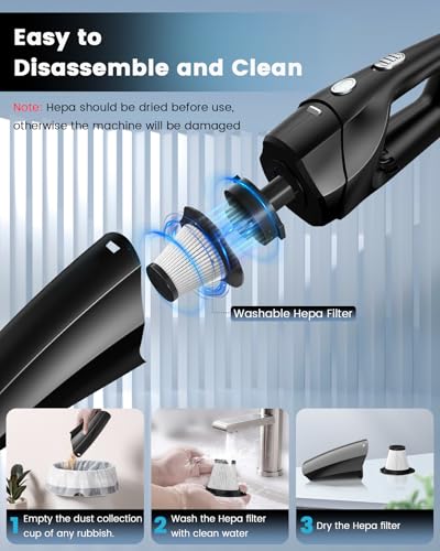 SERVOMASTER Cordless Handheld Car Vacuum Cleaner Mini Portable