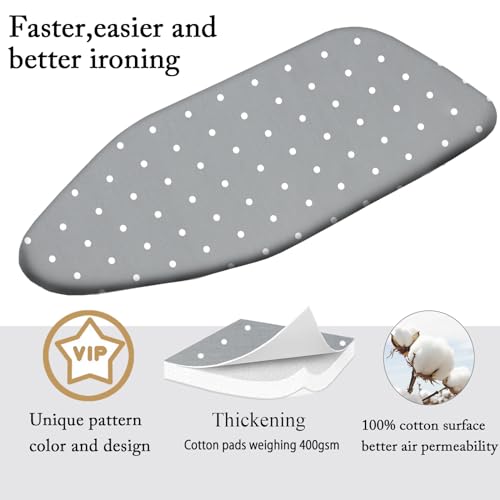Small Ironing Board Cover, Heat Reflective Padded Cover with Elastic Edges