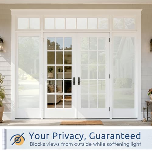 Frosted Glass Window Privacy Film - No Glue, 17.5" x 78.7"