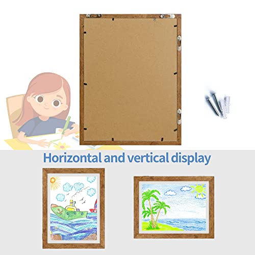 Kids Art Frames 8.5x11 Set of 2, Front Opening Display with Storage