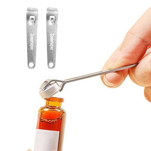 Soeenaper 2 Pack Mini Bottle Openers for Vials & Beverages Stainless Steel