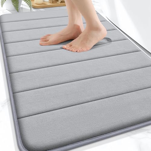 OLANLY Memory Foam Bath Mat 30x20 Super Soft Absorbent Bathroom Rug