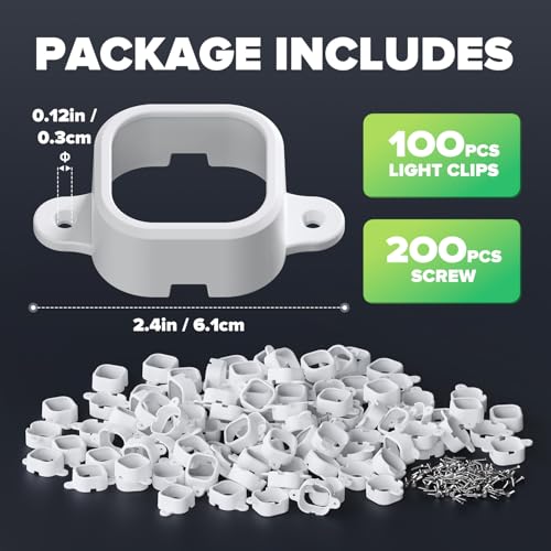 100-Pack Outdoor Light Mounting Brackets with 200 Screws, UV-Resistant