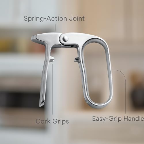 HIC Kitchen Champagne Opener - Spring-Action Wine Bottle Corkscrew for Natural & Synthetic Corks