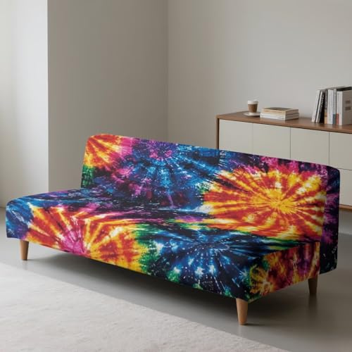 Stretch Tie Dye Futon Cover - Full Size Plush Sofa Protector