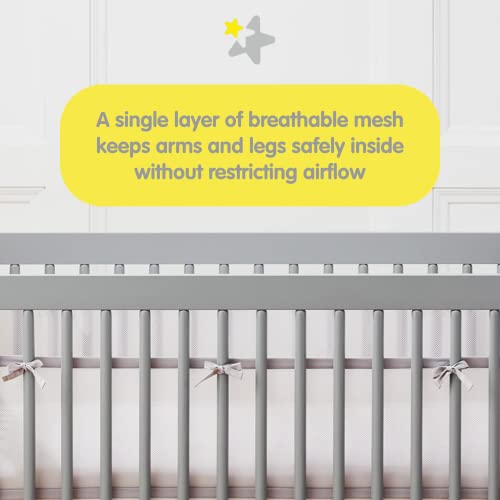 BreathableBaby Breathable Mesh Crib Liner for Full-Size Cribs, White