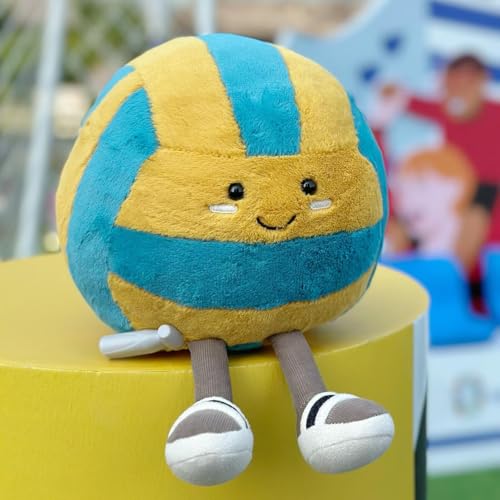 Soft Volleyball Plush Throw Pillow, 8-Inch Stuffed Sports Ball Toy