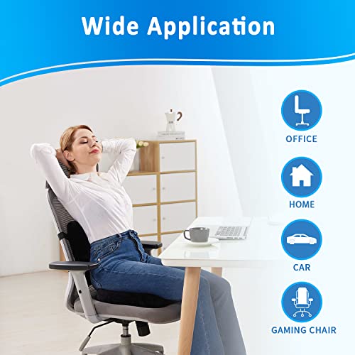 Memory Foam Seat Cushion & Lumbar Support Pillow for Office Chair