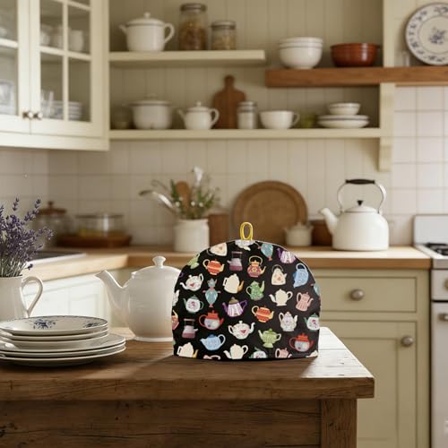 Vintage Print Cotton Tea Cozy, Insulated Teapot Cover 32cm x 22.5cm
