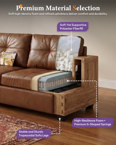 3-Piece Faux Leather Sofa Set with USB Charging Ports and Storage Pockets