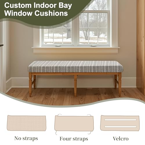 Custom Bench Cushion, High-Density Foam Window Seat Pad for Indoor Furniture
