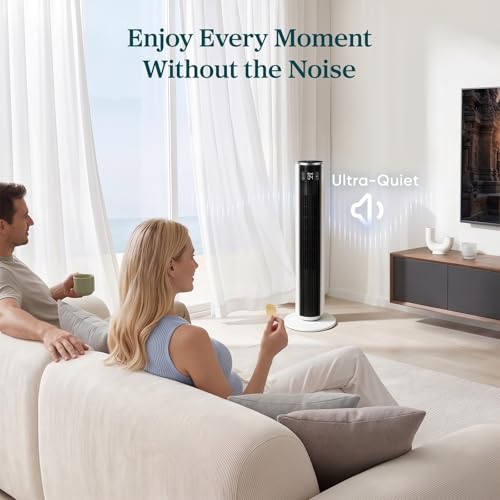 Levoit 36-Inch Quiet Tower Fan for Bedroom with Remote, 5 Speeds and 90° Oscillation