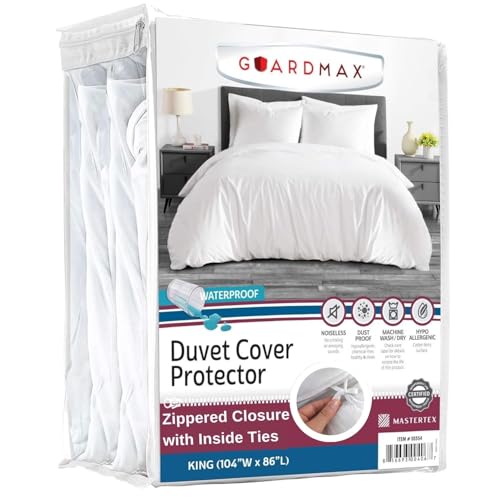 Waterproof Jersey Duvet Cover with Zipper Closure - King Size