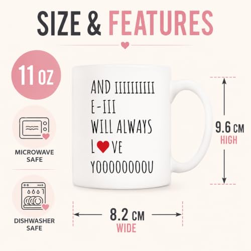 11oz Christmas Mug - And I Will Always Love You Gift for Wife, Husband, Mom, Dad, Girlfriend, Boyfriend
