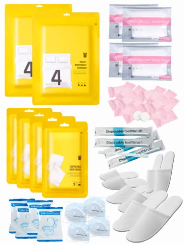 Extguds 46-Piece Disposable Travel Hygiene Set - Hotel Bedding & Bath Kit