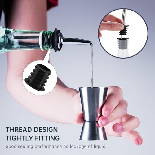 REUJIHXY 2Pcs Liquor Pourer Adapters 25mm/1inch for Large Bottles – Speed Pour Spouts for Alcohol, Wine, Olive Oil (Variation 2)