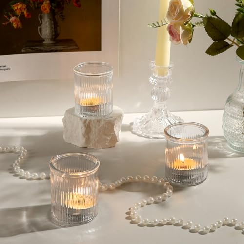 Uniteland 36 Pack Clear Votive Candle Holders for Fall & Christmas - Style 2