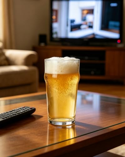 20oz Stackable Pint Beer Glasses - Set of 4 English Pub Style Glassware