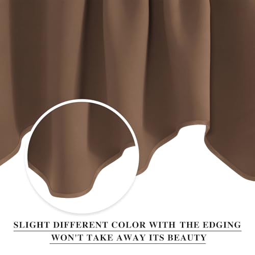 NICETOWN Valance Curtains for Windows, Rustic Farmhouse Window Treatment Short Blackout Valances for Shower Decor/Basement/Thanksgiving, 4 Panels, 52 W x 18L, Cappuccino
