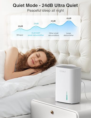 Small Dehumidifier for Bathroom and Bedroom with 30 oz Tank