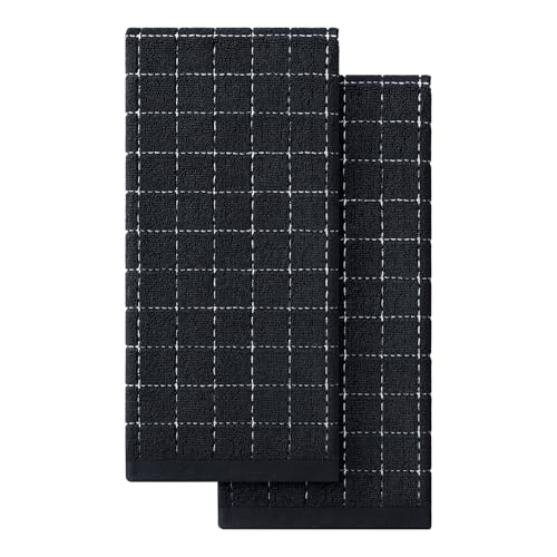 100% Cotton Terry Kitchen Towels, Ultra Absorbent Dish Towels, 2-Pack