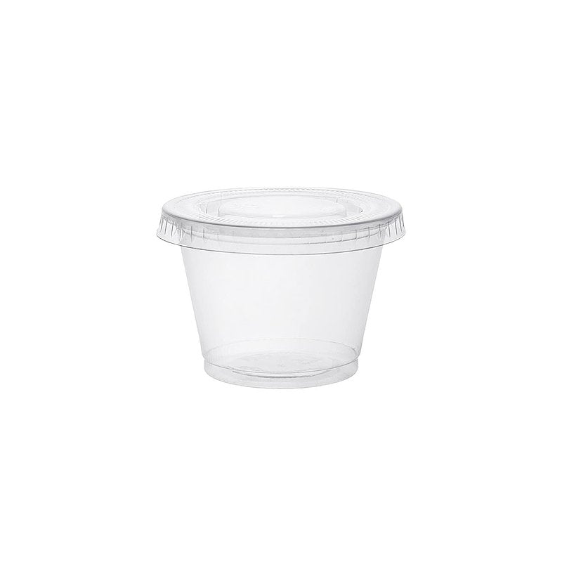 Party Essentials Squeezable Plastic Gelatin/Jello Shot Glasses/Portion Souffle Cups/Condiment Sauce Containers with Lids, 300 Sets, 2.5 oz. Clear
