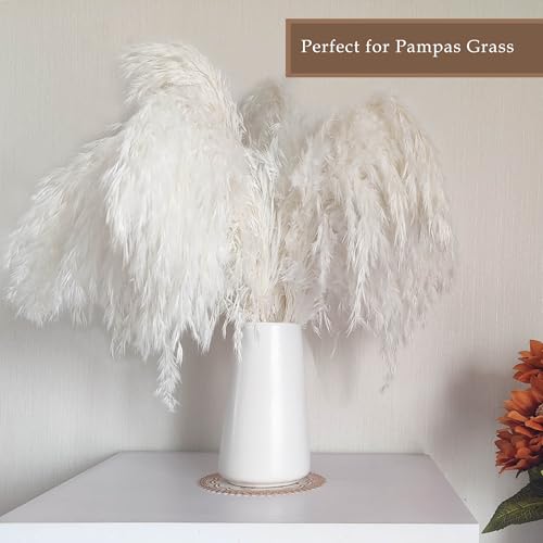 6-Inch Small White Ceramic Flower Vase for Boho Home Decor Centerpieces