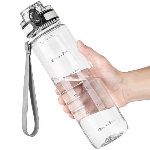 32 oz Motivational Water Bottle with Time Marker and Chug Lid