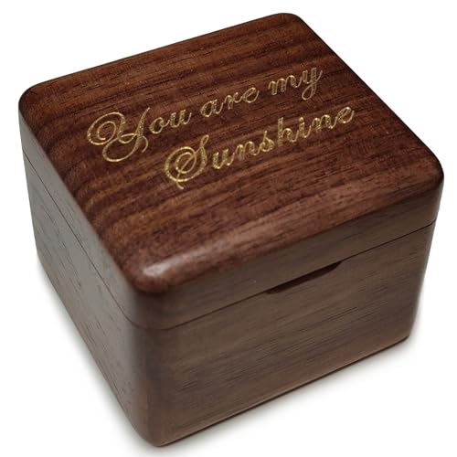 Solid Walnut Wood Music Box - You Are My Sunshine with Photo Frame