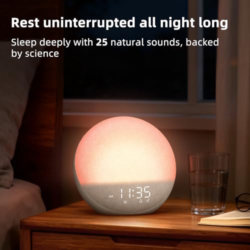 Sunrise Alarm Clock with Wake Up Light, White Noise Machine & Bluetooth Speaker