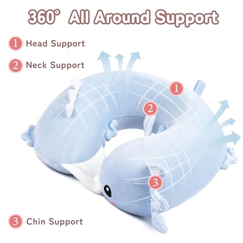 Memory Foam Travel Neck Pillow - 360-Degree Support for Car & Airplane