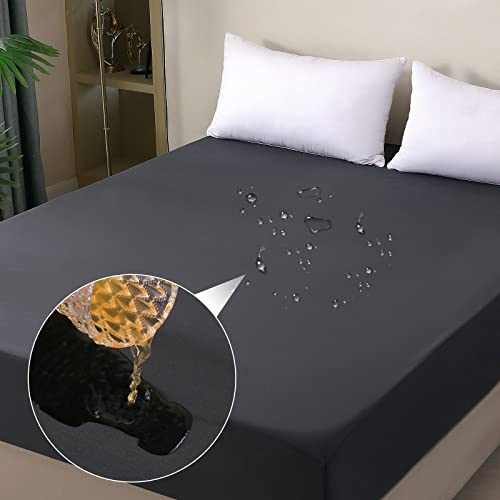 Waterproof Queen Mattress Protector with Deep Pocket - Noiseless & Breathable