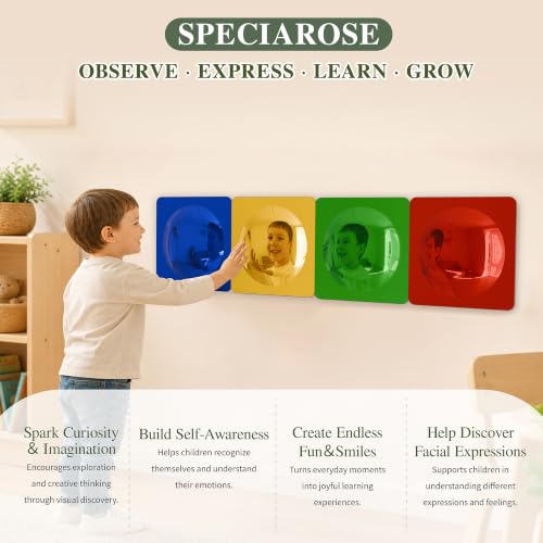 4PCS Sensory Bubble Mirror Wall Panel - Shatterproof Acrylic Sensory Decor