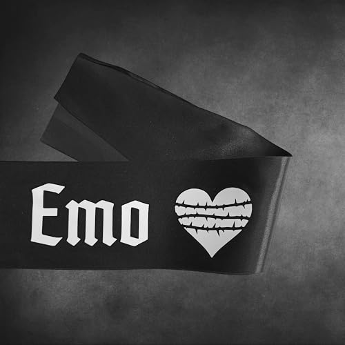 Birthday Emo Sash with Thorn Heart Print - Gothic Party Accessory