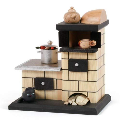 KWO Smoking Figurine Tiled Stove 21cm - Traditional German Home Decor